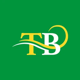 The Treasure Beach app icon: the TB monogram on green