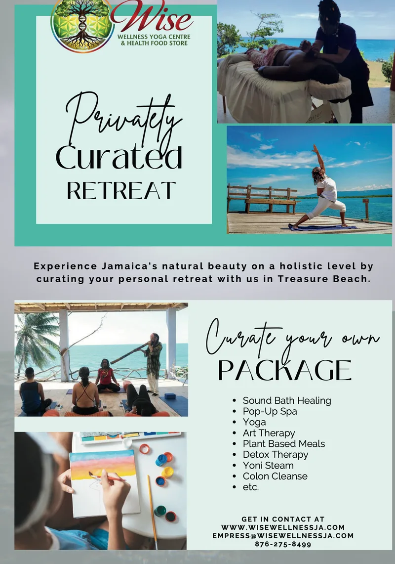 Privately Curated Retreat: build your own package from sound bath healing, pop-up spa, yoga, art therapy, plant based meals, detox therapy, yoni steam and colon cleanse.